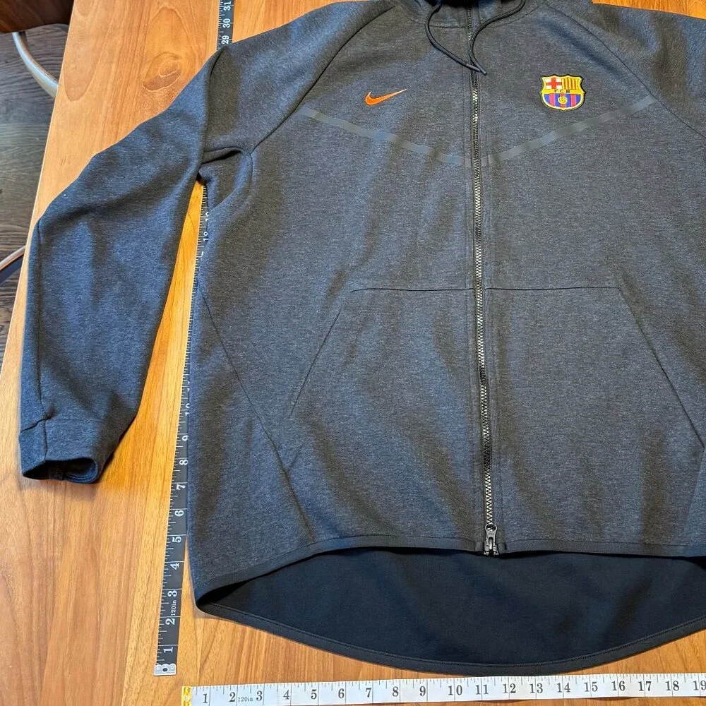 Nike FC Barcelona NSW Tech Fleece‎ Windrunner Jacket, Dark Gray, XXL